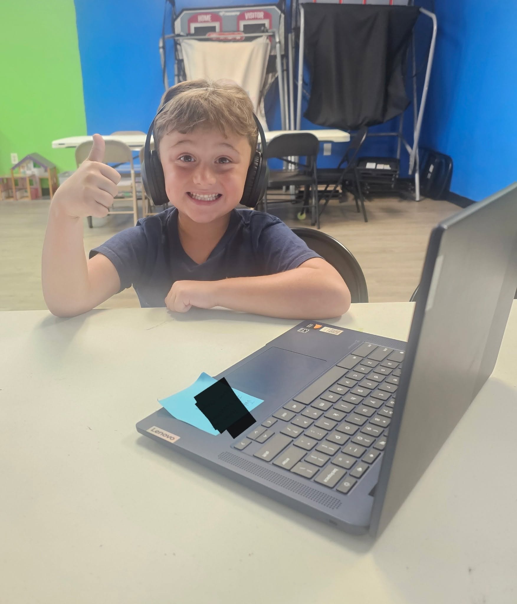 Student using computer